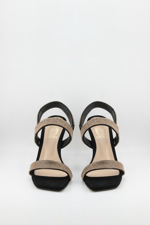 Invoice Rhinestone Embellished Stiletto Sandals